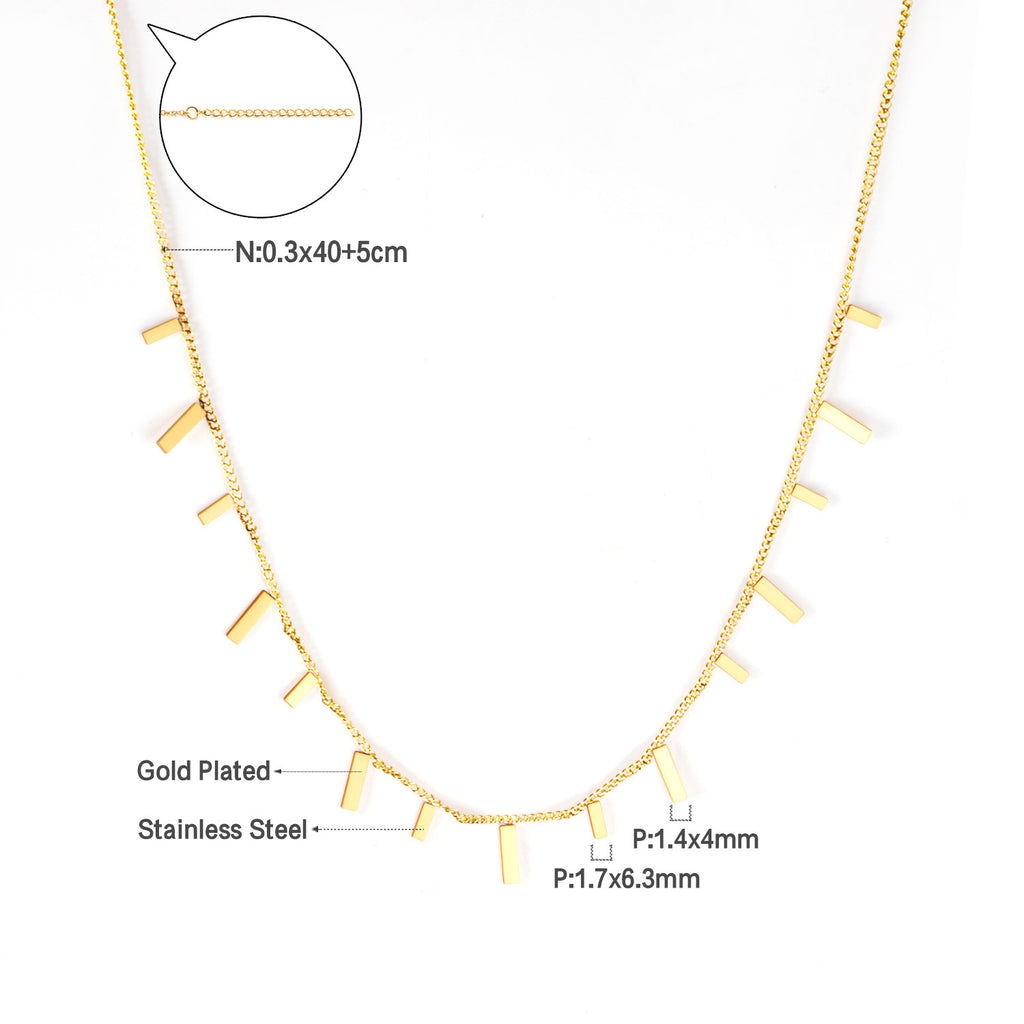 Damen elegante Goldplattierte Halskette mit geometrischen Anhängern Shop Nory