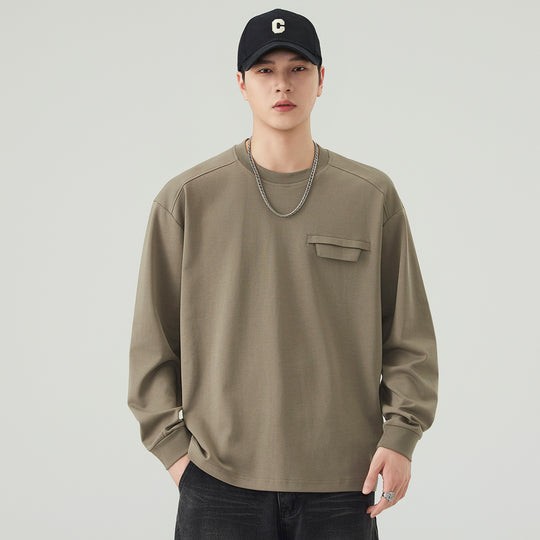 Herren Oversize Sweatshirt mit Brustklappe und Raglanärmeln Shop Nory