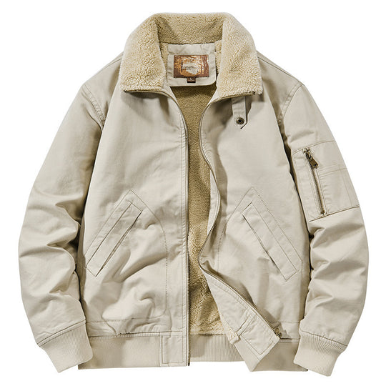 Herren Teddygefütterte Pilot-Bomberjacke mit Sherpa-Innenfutter und Ärmeltasche Shop Nory