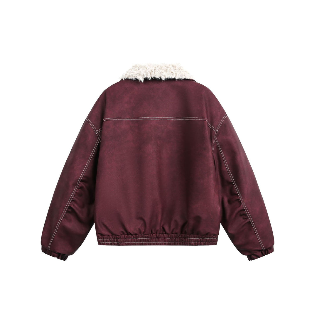 Herren Boxy Veloursleder‑Optik Blouson mit Teddyfutter und hohem Kragen Shop Nory