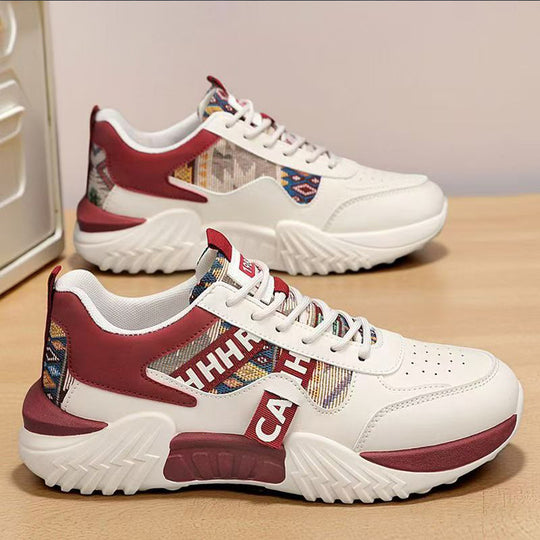 Damen Chunky-Plateau-Sneaker mit ethnischem Webmuster und gepolstertem Komfortschaft Shop Nory