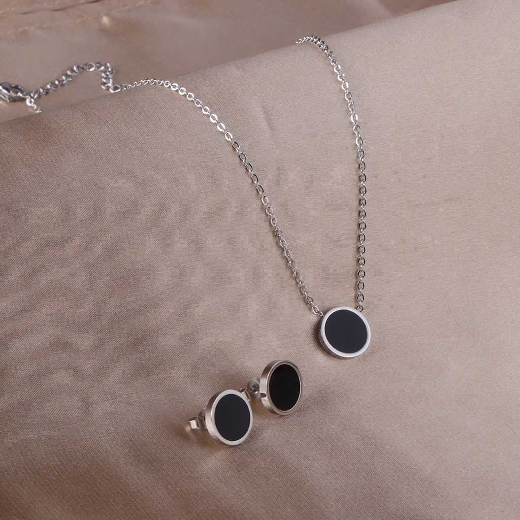 Damen Schmuckset mit goldplattiertem Edelstahl-Halskette und Ohrsteckern Shop Nory