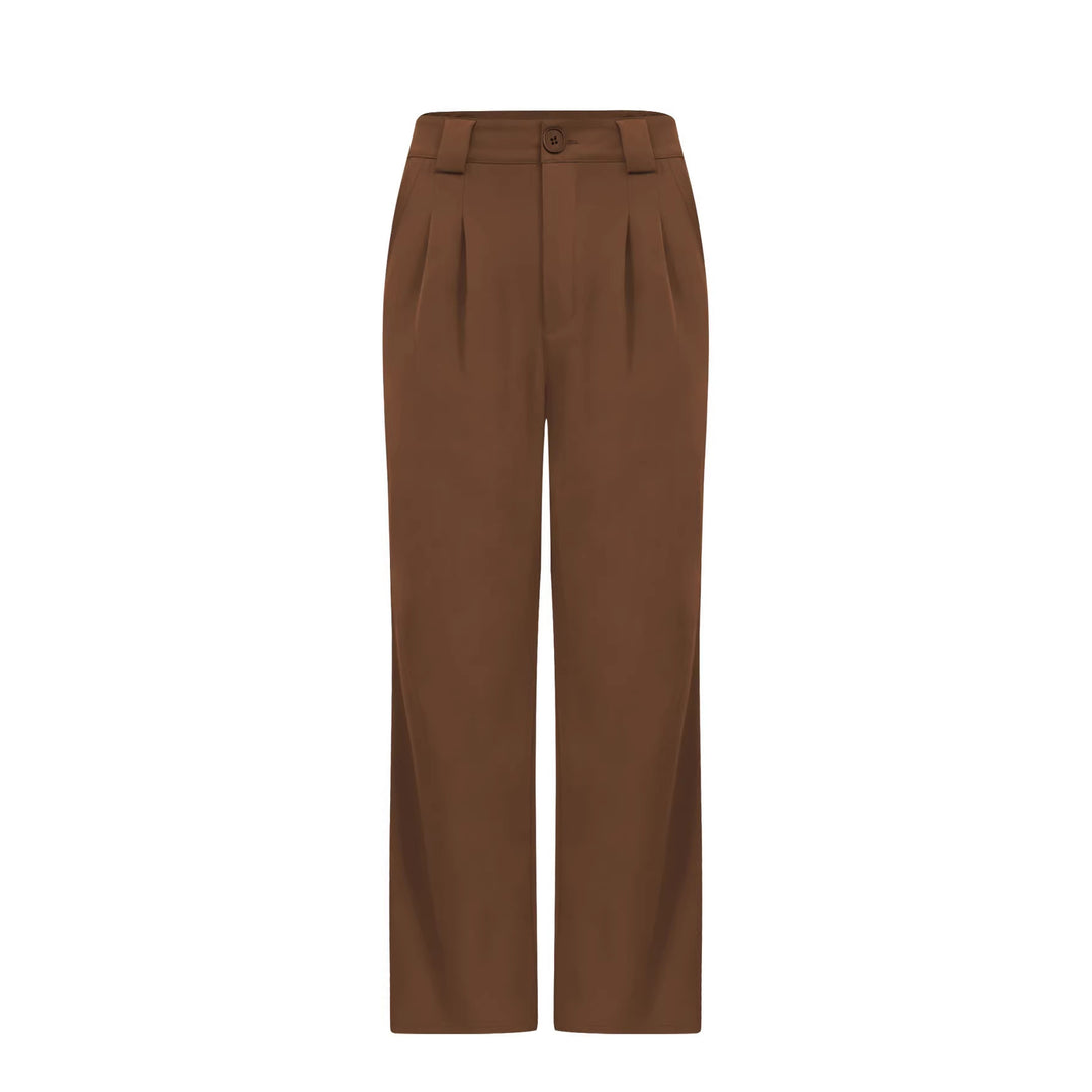Damen Hochtaillierte Wide‑Leg Hose mit Bügelfalte und seitlichem Schlitz Shop Nory