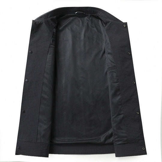 Herren Leichte strukturierte Overshirt-Jacke mit Druckknopfverschluss und Brusttasche Shop Nory