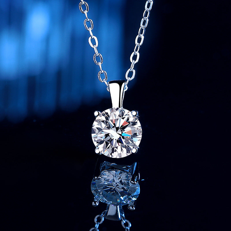 Damen Halskette mit funkelndem Zirkon-Anhänger und eleganter Kettenstruktur Shop Nory