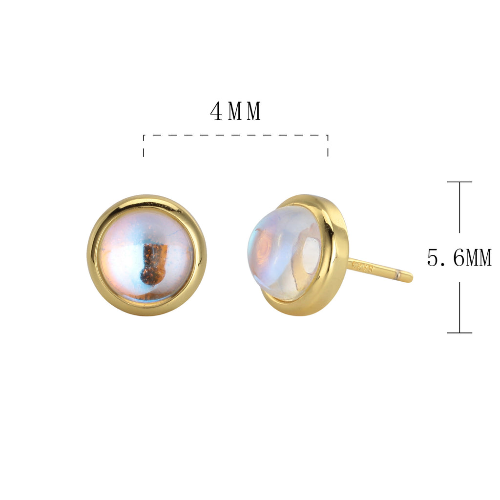 Damen Ohrstecker mit schimmerndem Opal-Effekt und hochwertiger 925 Sterling Silberfassung Shop Nory