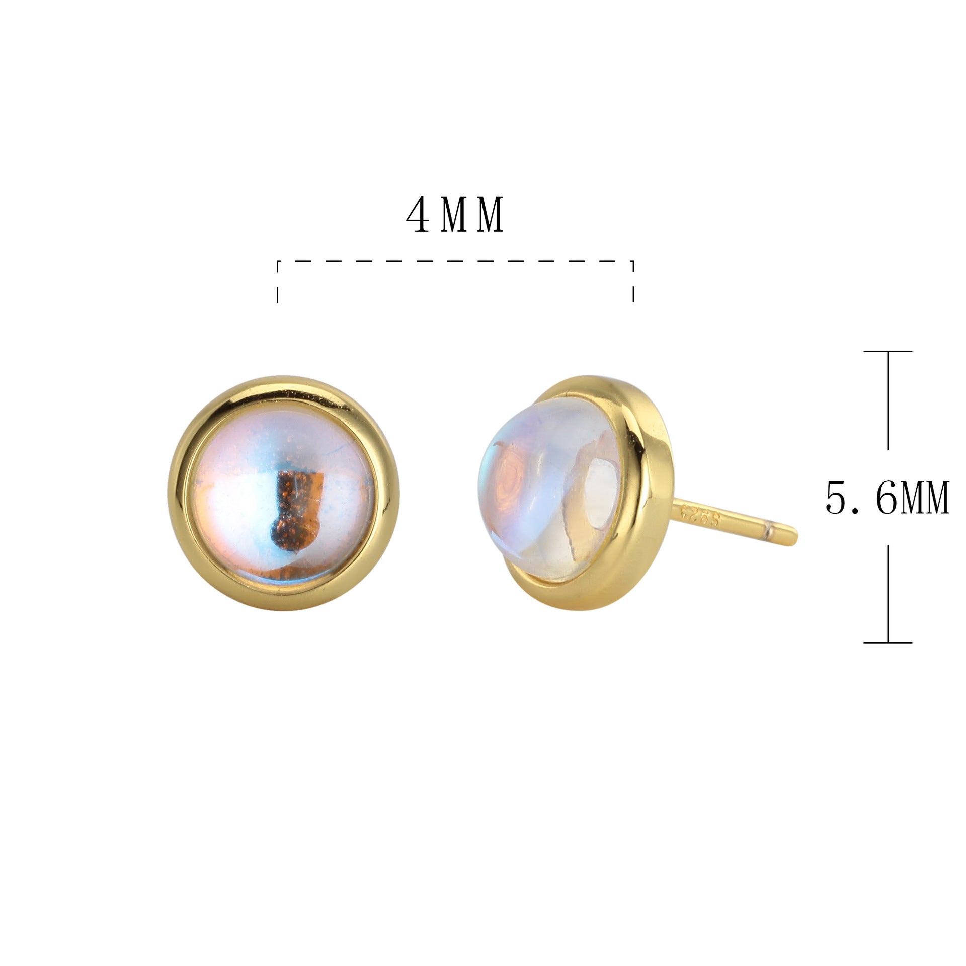 Damen Ohrstecker mit schimmerndem Opal-Effekt und hochwertiger 925 Sterling Silberfassung Shop Nory