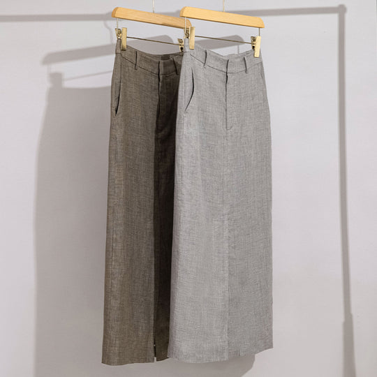 Damen Taillierter Midirock im Bleistift-Schnitt mit Frontschlitz und Gürtelschlaufen Shop Nory