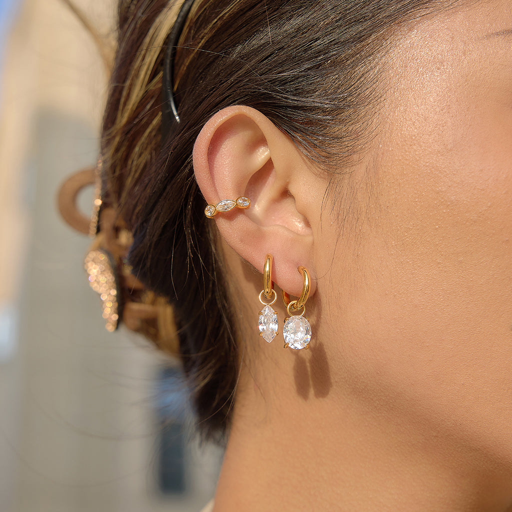 Damen Ohrhänger mit elegantem Kristallanhänger und hypoallergener Edelstahlverarbeitung Shop Nory