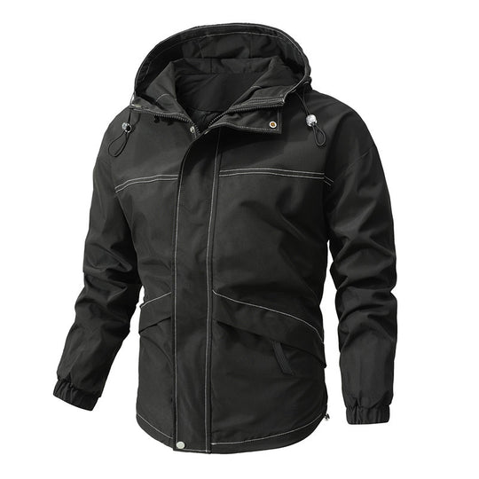 Herren Leichter urbaner Bomber mit Stehkragen, Reißverschluss-Ärmeltasche und Rippbündchen Shop Nory
