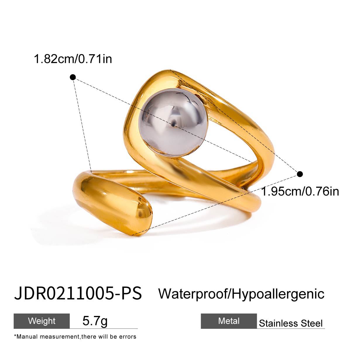 Damen Offener Ring mit modernem, minimalistischen Design und funkelndem Edelstahl Shop Nory