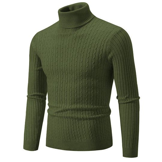Herren Taillierter Thermo-Rollkragenpullover mit Zopf- und Rippstrickstruktur Shop Nory