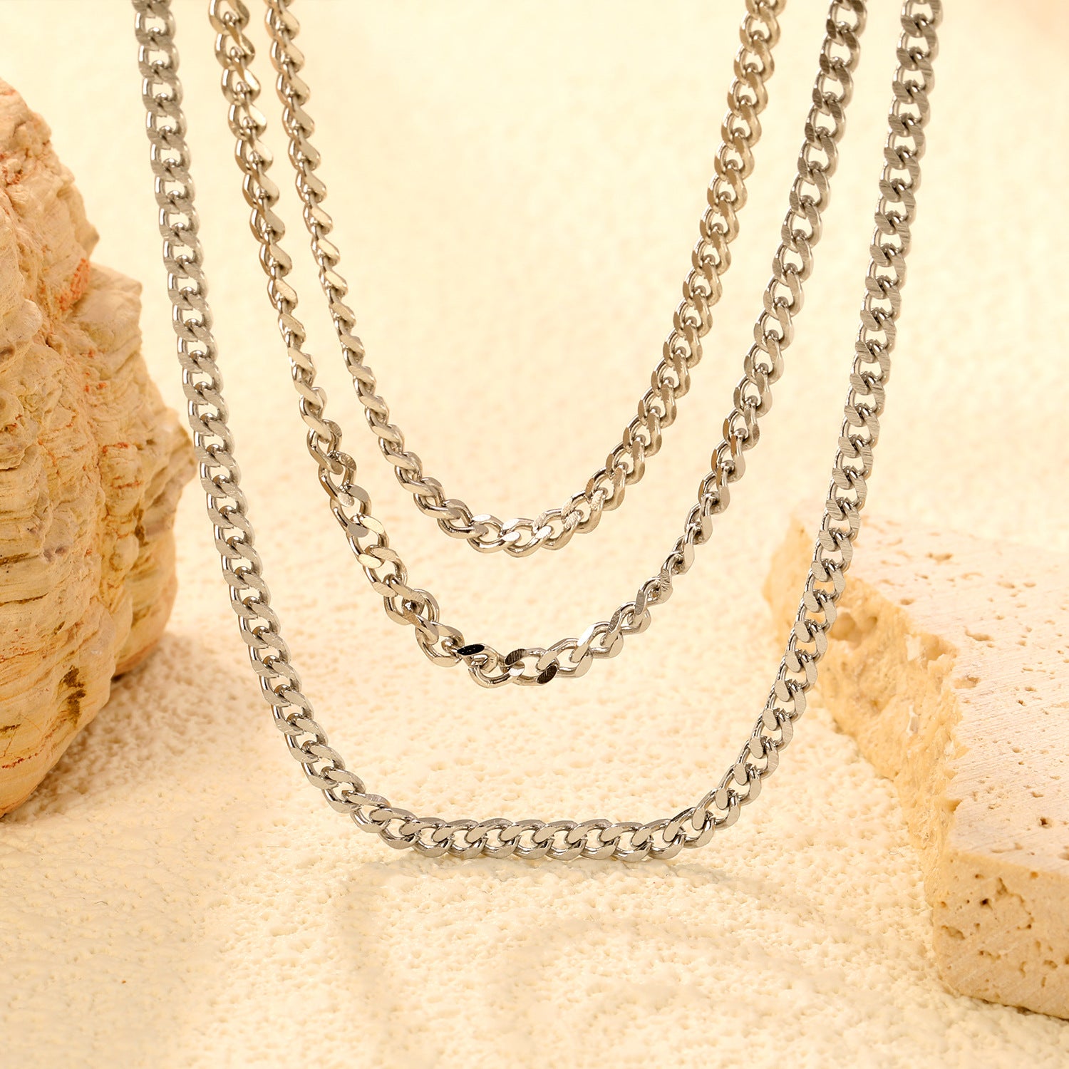 Damen Edelstahl Kette im klassischen Panzerdesign Shop Nory