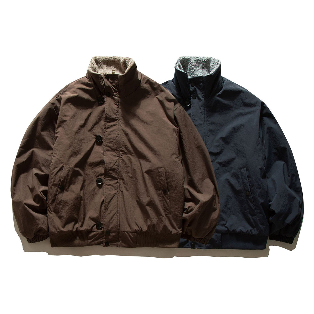 Herren Kurz geschnittene Thermo‑Blousonjacke mit hochgeschlossenem Sherpa‑Kragen Shop Nory