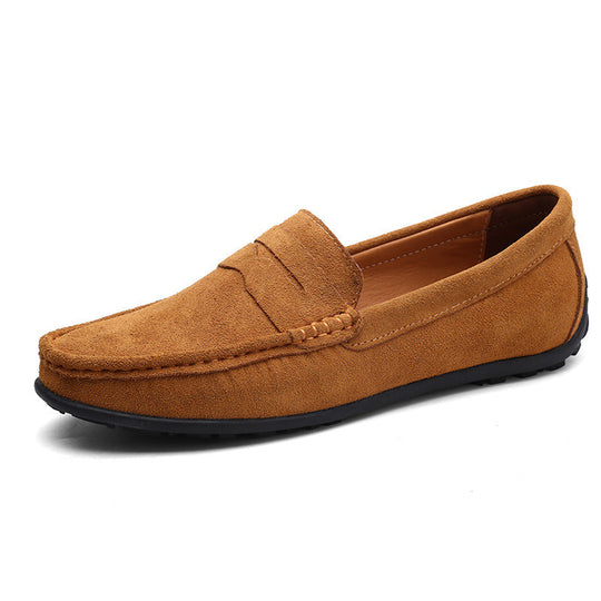Herren nan eleganter Wildleder-Loafer mit handgenähter Moccasinnaht und rutschfester Gummiprofilsohle