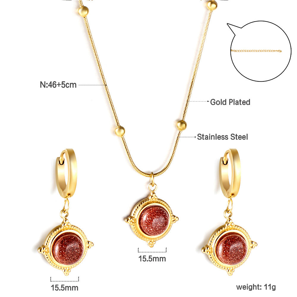Damen Schmuckset mit funkelndem Anhänger und passenden Ohrsteckern Shop Nory