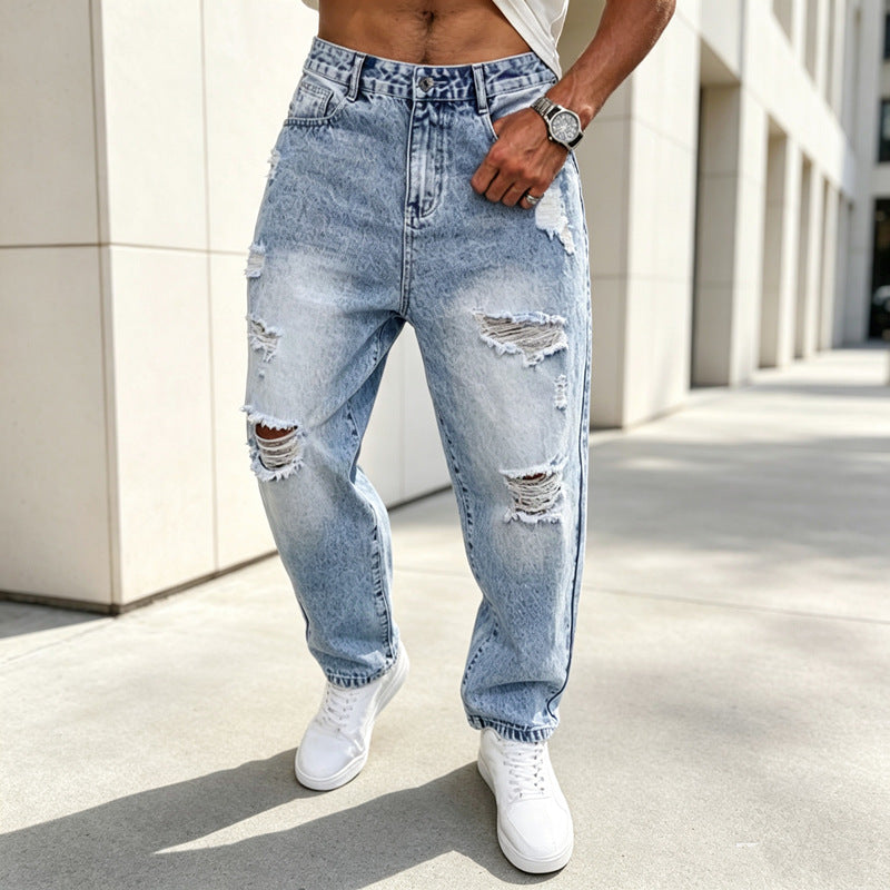 Herren Zerrissene Baggy-Jeans Shop Nory
