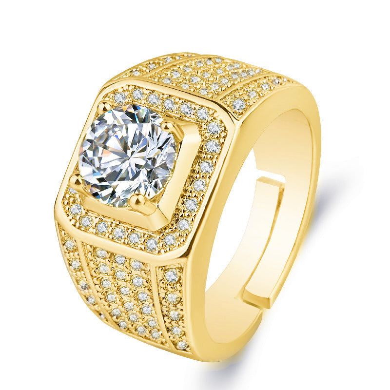 Damen Funkelnder Eleganter Ring mit quadratischem Design Shop Nory
