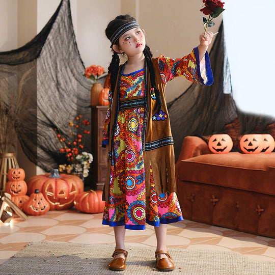Mädchen Boho Kleid mit langen Ärmeln Shop Nory