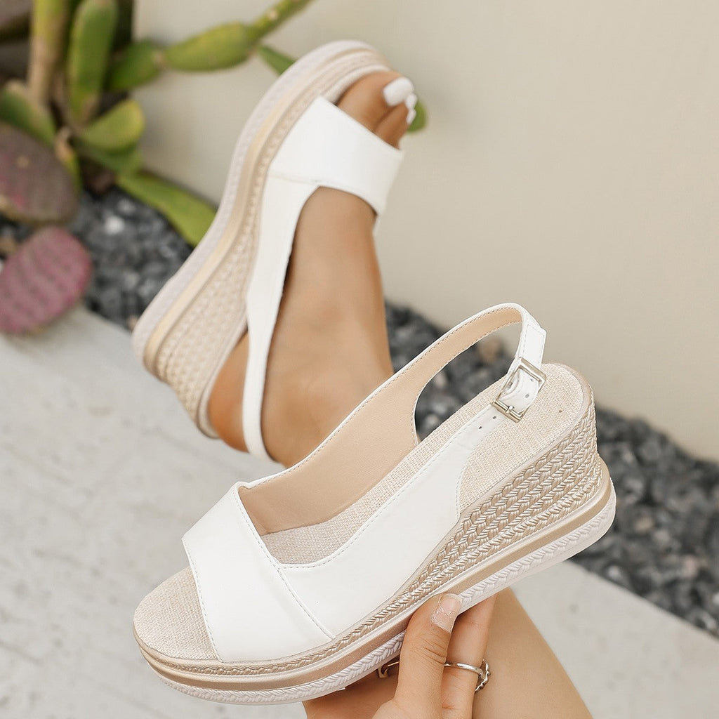 Damen Wedge-Pantoletten mit elegantem Riemen und rutschfester Sohle