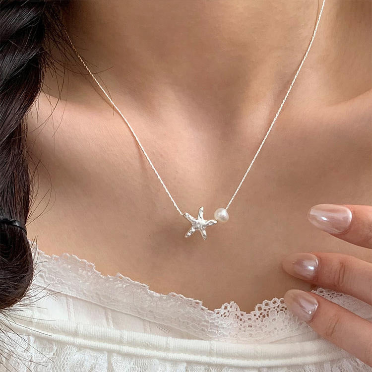 Damen Anhänger mit Sternenmotiv und Perle Shop Nory
