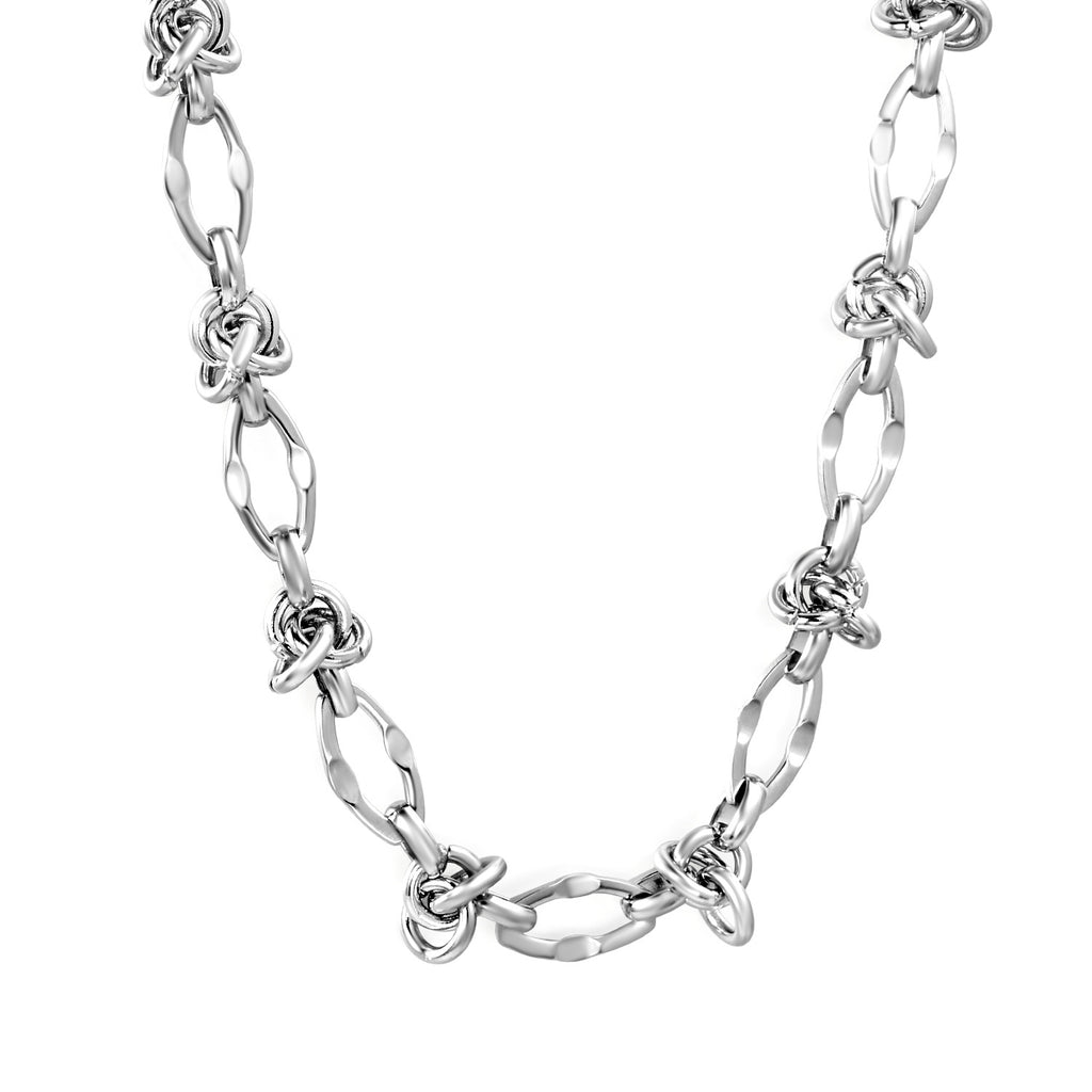 Damen modische Halskette aus elegantem Edelstahl mit kunstvollem Knoten-Design Shop Nory