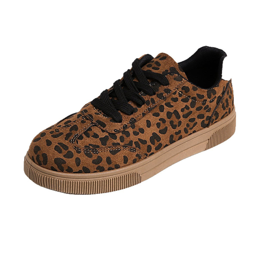 Damen Sneakers im attraktiven Leopardenmuster mit atmungsaktiver Oberflächenstruktur
