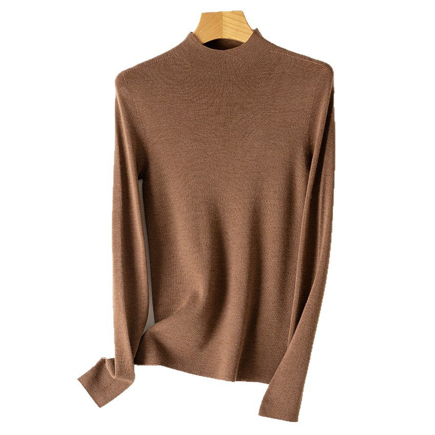Damen Feiner Stretch-Feinstrickpullover mit halbem Stehkragen und schlanker Silhouette Shop Nory