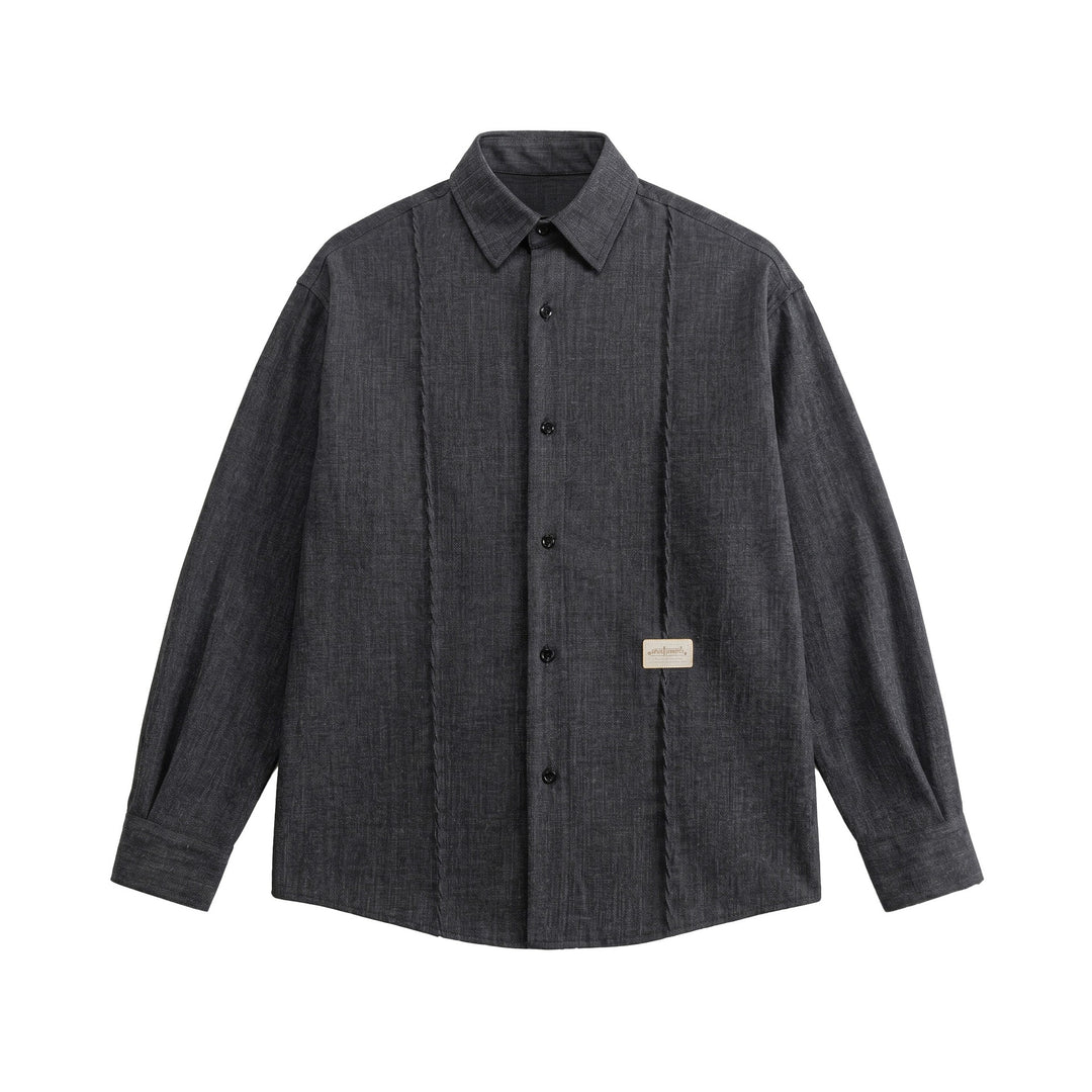 Herren Oversize-Hemdjacke aus leichter Denim-Optik mit sichtbaren Ziernähten Shop Nory