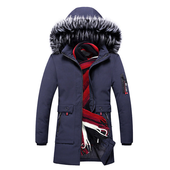 Herren Parka mit Kunstfellkapuze und thermischer Isolierung sowie Multifunktions-Taschen Shop Nory