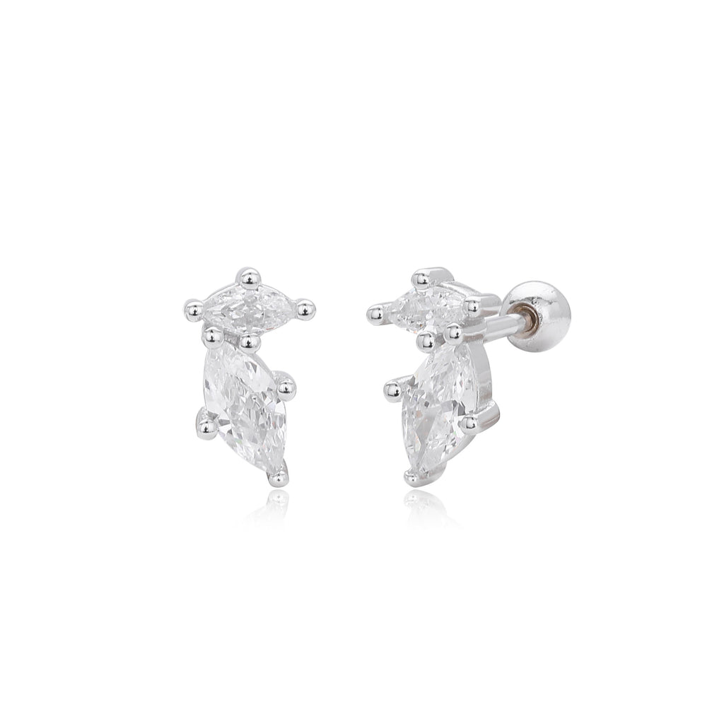 Damen Ohrstecker im eleganten Blüten-Design aus 925 Sterling Silber Shop Nory