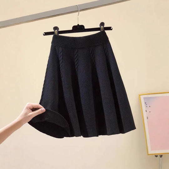 Damen Wadenlanger Strickrock mit Zopfmuster Shop Nory