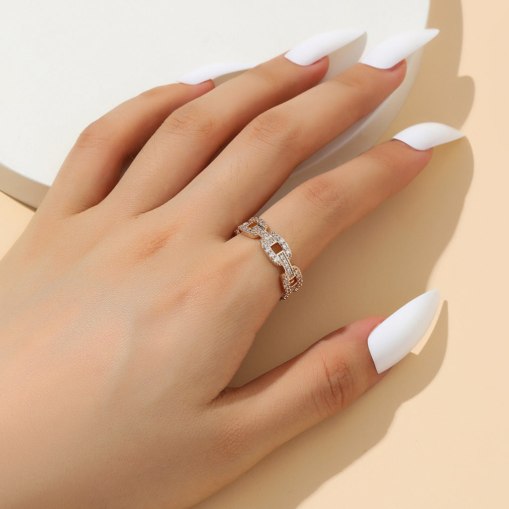 Damen eleganter und funkelnder Ring mit Kristallverzierung Shop Nory