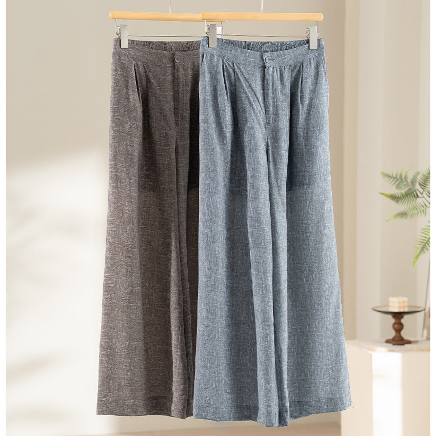 Damen Weite Plissee-Hose mit hohem Elastikbund und Relaxed-Fit Shop Nory