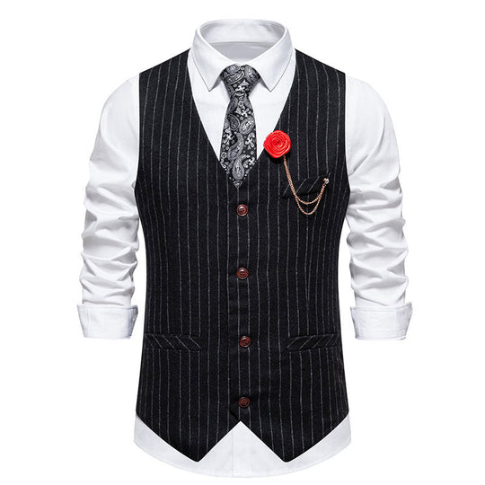 Herren elegante Anzugweste mit feinem Nadelstreifen und praktischen Taschen