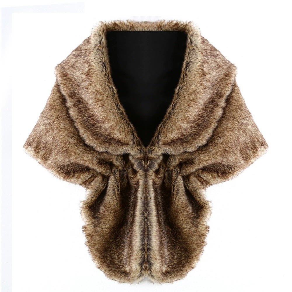 Damen elegante Kunstpelz-Schulterstola im Capelet‑Schnitt Shop Nory