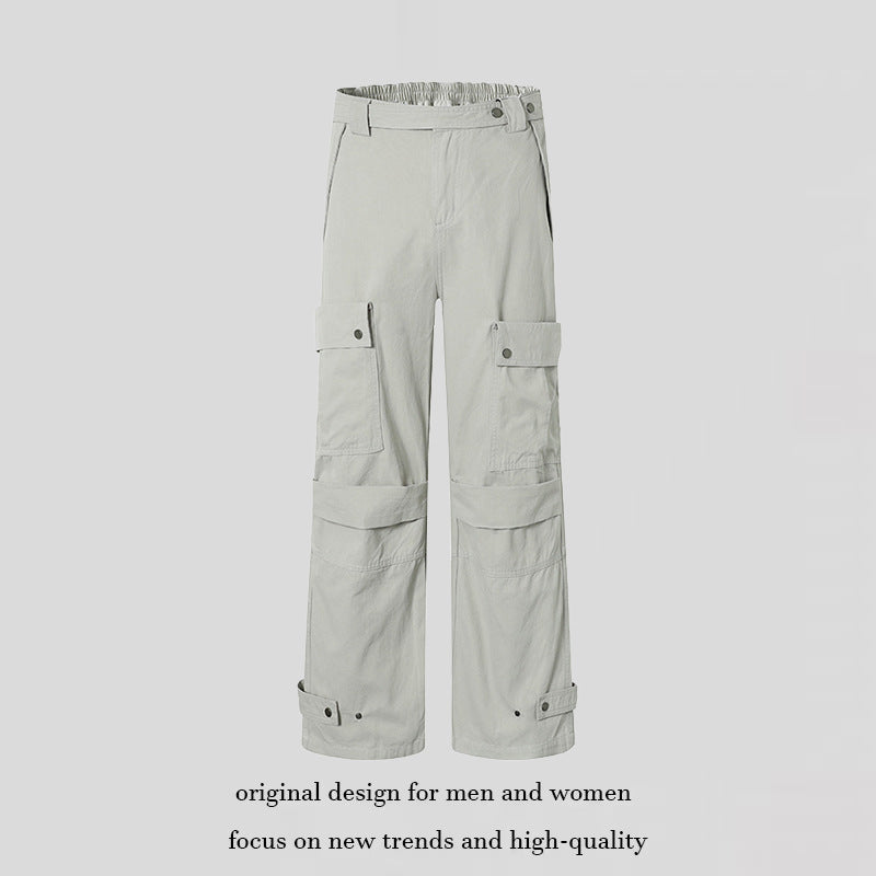 Damen weite Cargo-Culottehose mit hohem Bund, elastischem Taillenpass und Multi-Taschen Shop Nory