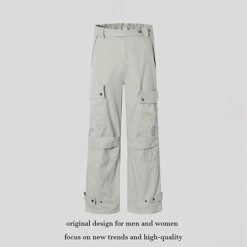 Damen weite Cargo-Culottehose mit hohem Bund, elastischem Taillenpass und Multi-Taschen Shop Nory