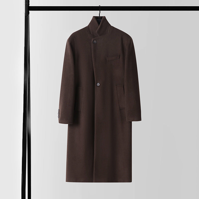 Herren Taillierter Wollmix-Longcoat mit Schalkragen und Ein-Knopf-Verschluss Shop Nory