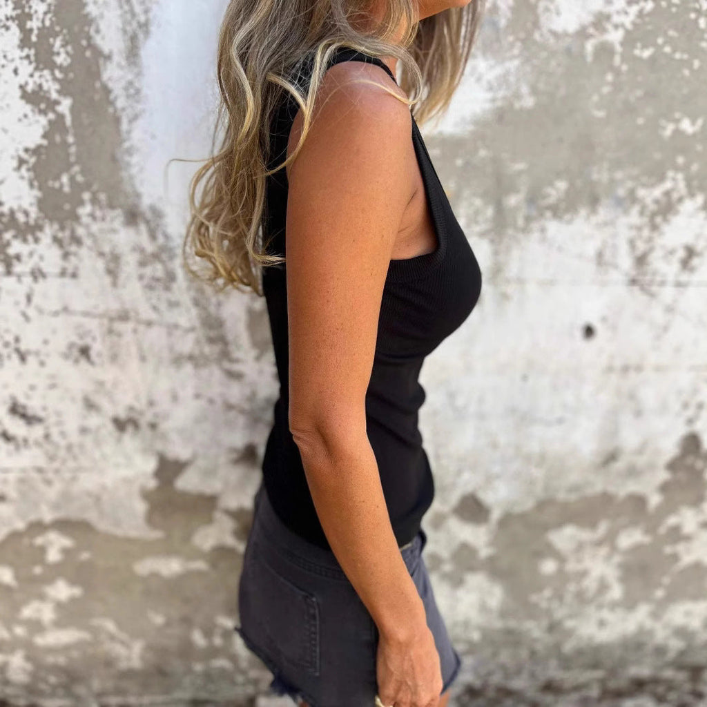 Damen Bequeme Stretch-Top mit breiten Trägern