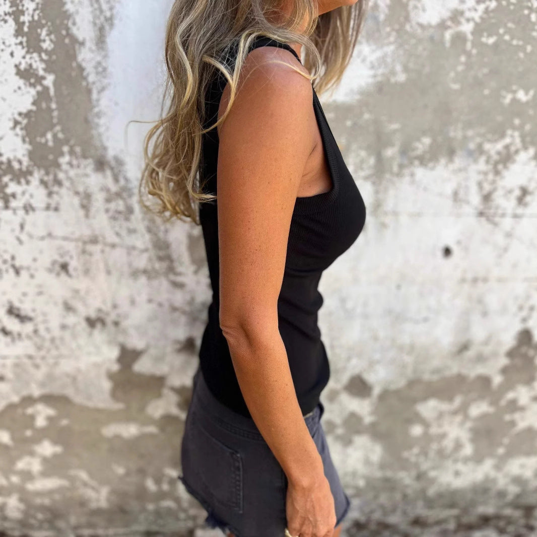 Damen Bequeme Stretch-Top mit breiten Trägern