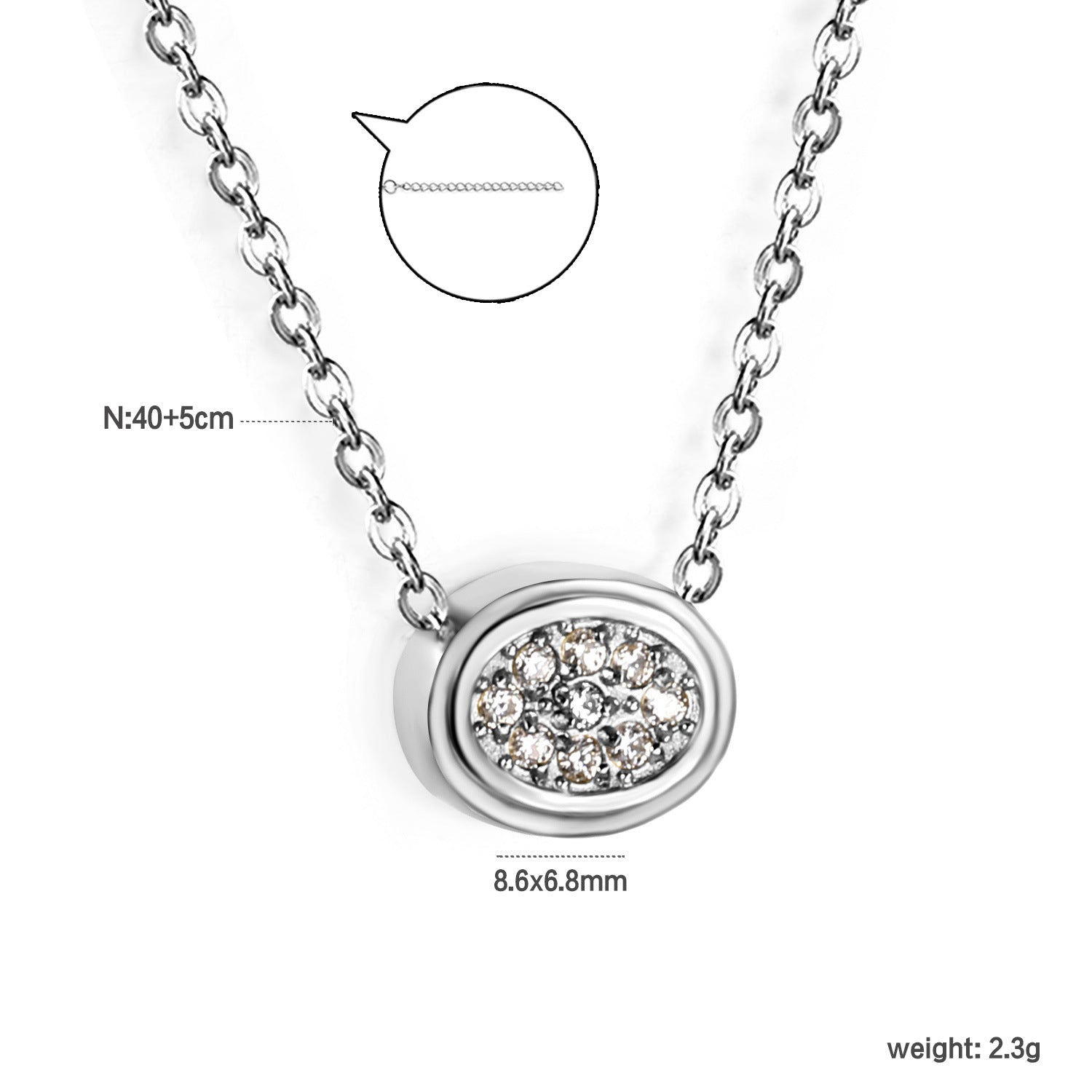 Damen elegante Halskette mit funkelndem Zirkonia-Anhänger Shop Nory