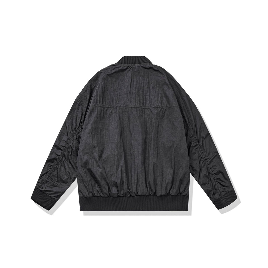 Unisex Leichtgewichtige Boxy‑Bomberjacke aus Nylon mit geripptem Kragen und Pattentaschen Shop Nory