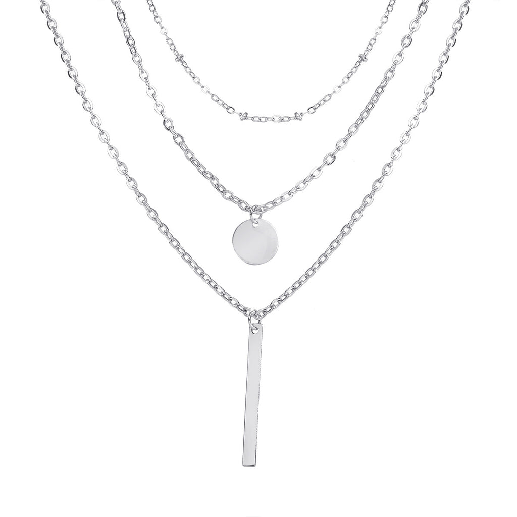 Damen mehrlagige Halskette mit minimalistischen Anhängern und eleganten Details Shop Nory