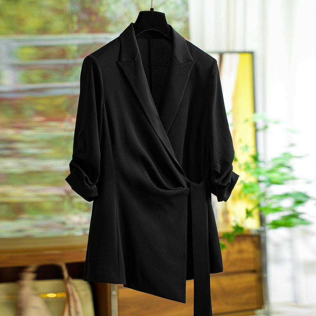 Damen Modische Wickelblazer-Jacke Shop Nory