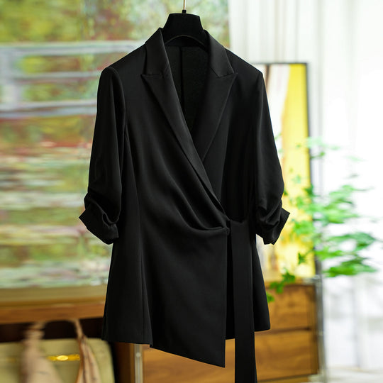 Damen Modische Wickelblazer-Jacke Shop Nory