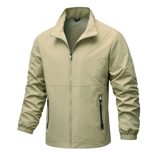 Herren leichte technische Windjacke mit Netzfutter, hohem Stehkragen und Reißverschlusstaschen Shop Nory