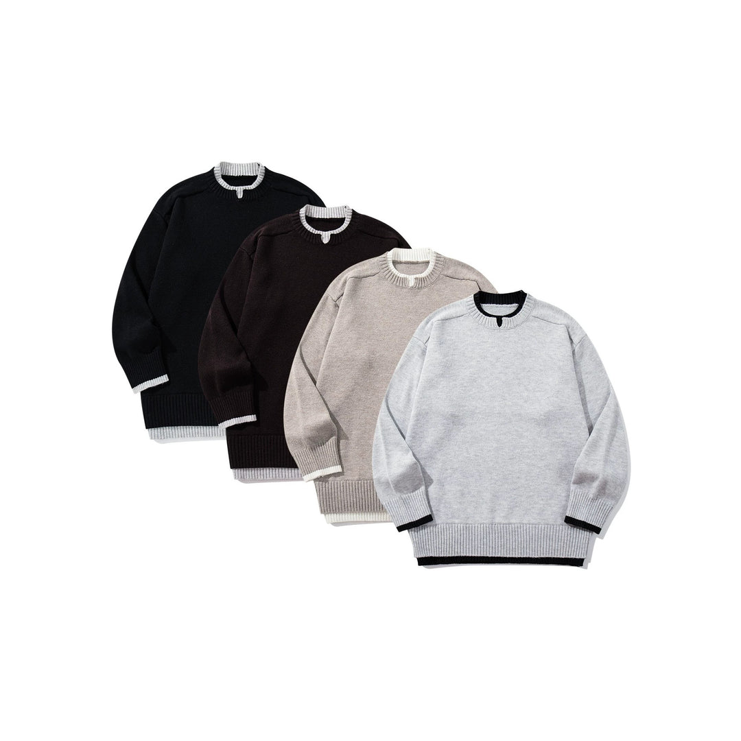 Damen Oversize‑Strickpullover mit kontrastiertem Rippkragen und verlängertem Bund Shop Nory