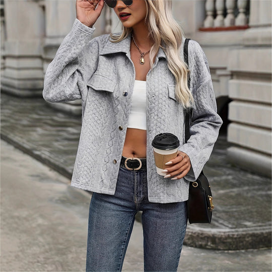 Damen Strukturierte Stepp-Hemdjacke mit Pattentaschen Shop Nory