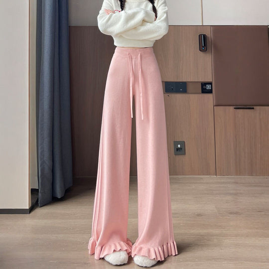 Damen Elegante, weiche Lounge-Hose mit Rüschenabschluss Shop Nory